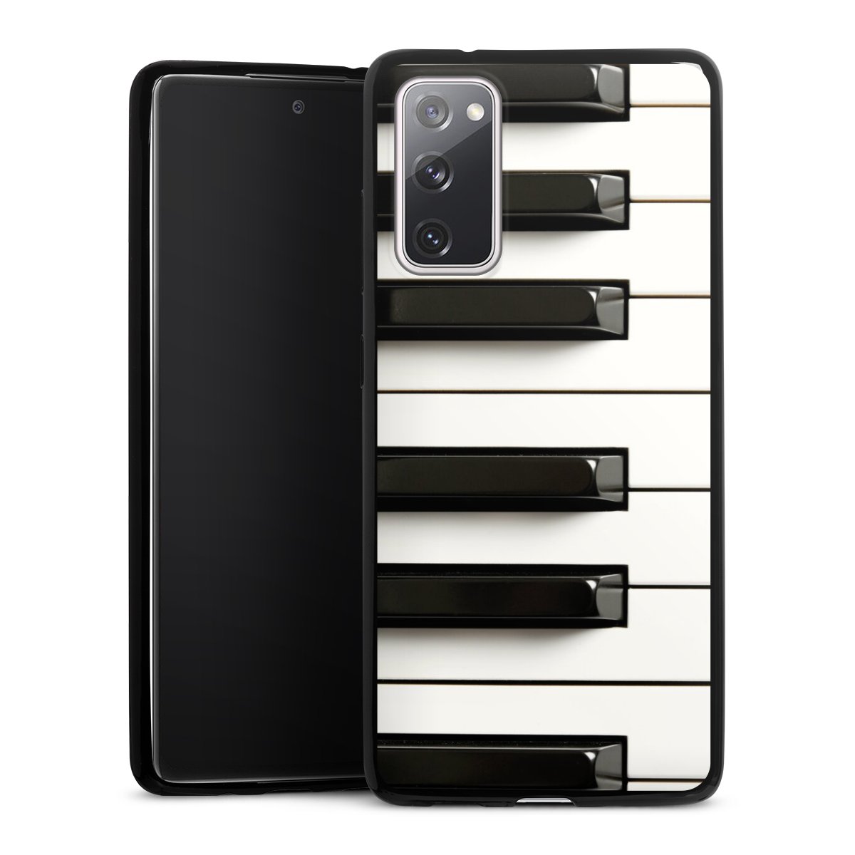 Galaxy S20 FE Handy Slim Case extra dünn Silikon Handyhülle schwarz Hülle Klavier Music Piano Silikon Slim Case