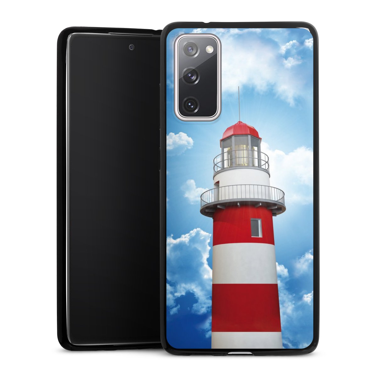 Galaxy S20 FE Handy Slim Case extra dünn Silikon Handyhülle schwarz Hülle Sky Lighthouse Cloud Silikon Slim Case