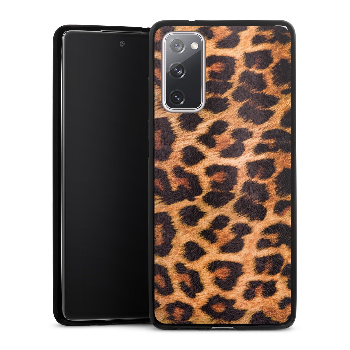 Galaxy S20 FE Handy Slim Case extra dünn Silikon Handyhülle schwarz Hülle Leopard Fur Animal Print Silikon Slim Case