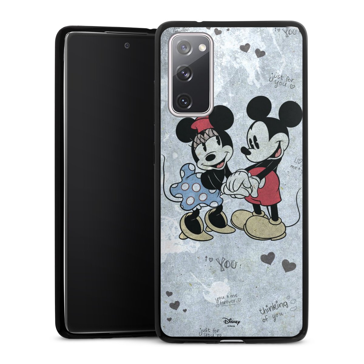 Galaxy S20 FE Handy Slim Case extra dünn Silikon Handyhülle schwarz Hülle Disney Vintage Mickey & Minnie Mouse Silikon Slim Case