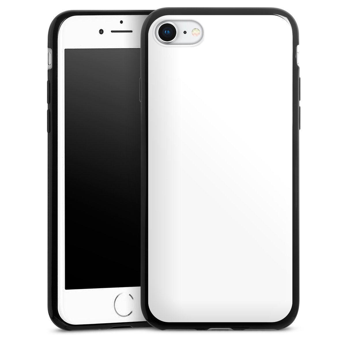 iPhone SE (2022) Handy Slim Case extra dünn Silikon Handyhülle schwarz Hülle Unicoloured Colour White Silikon Slim Case