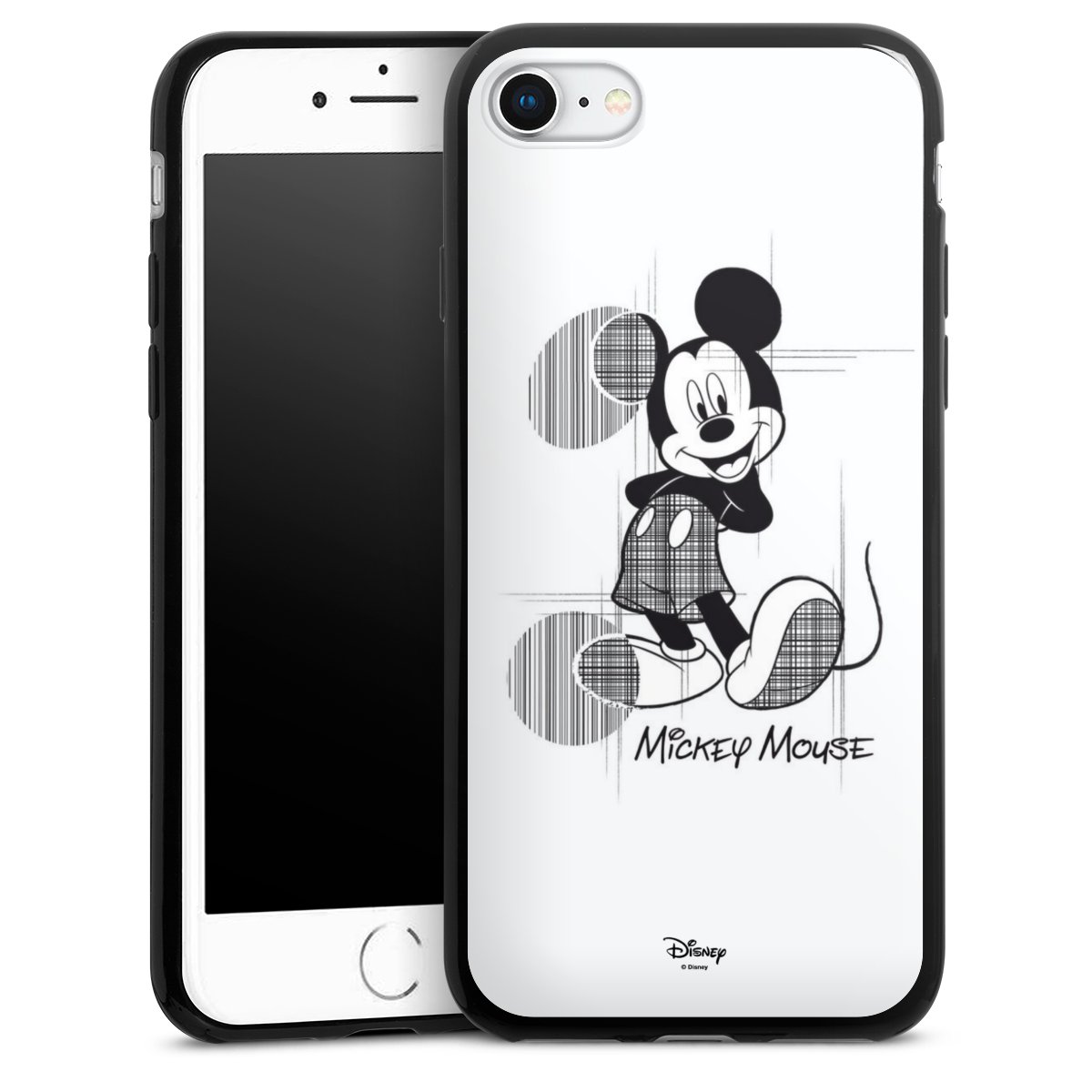 iPhone SE (2022) Handy Slim Case extra dünn Silikon Handyhülle schwarz Hülle Disney Official Licensed Product Mickey Mouse Silikon Slim Case