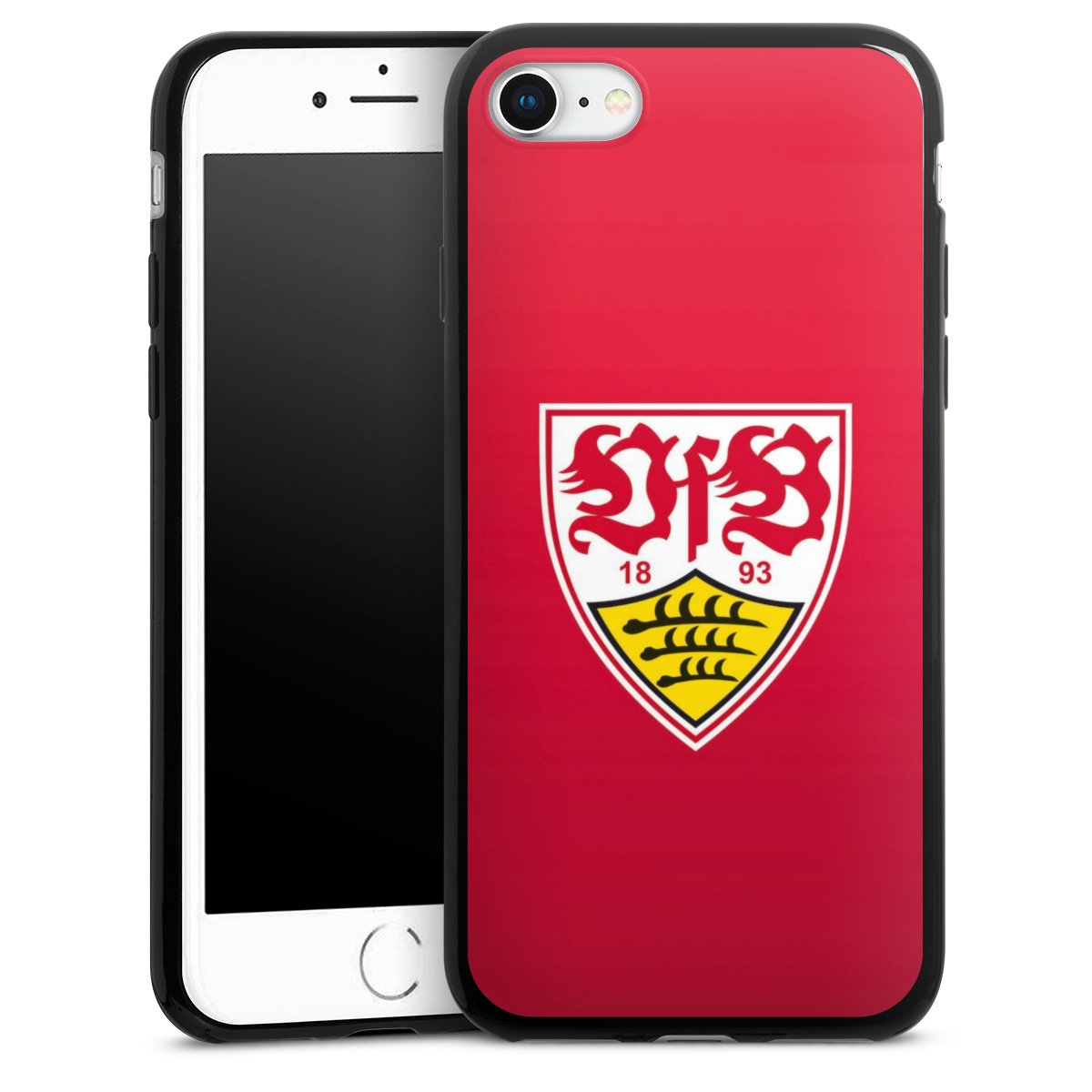 iPhone SE (2022) Handy Slim Case extra dünn Silikon Handyhülle schwarz Hülle Official Licensed Product Vfb Stuttgart Silikon Slim Case