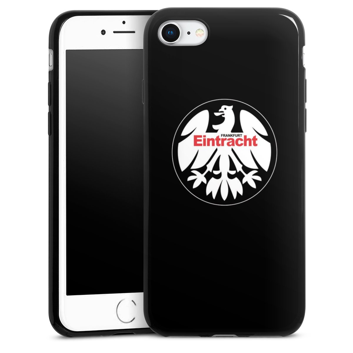 iPhone SE (2022) Handy Slim Case extra dünn Silikon Handyhülle schwarz Hülle Official Licensed Product Eintracht Frankfurt Sge Silikon Slim Case