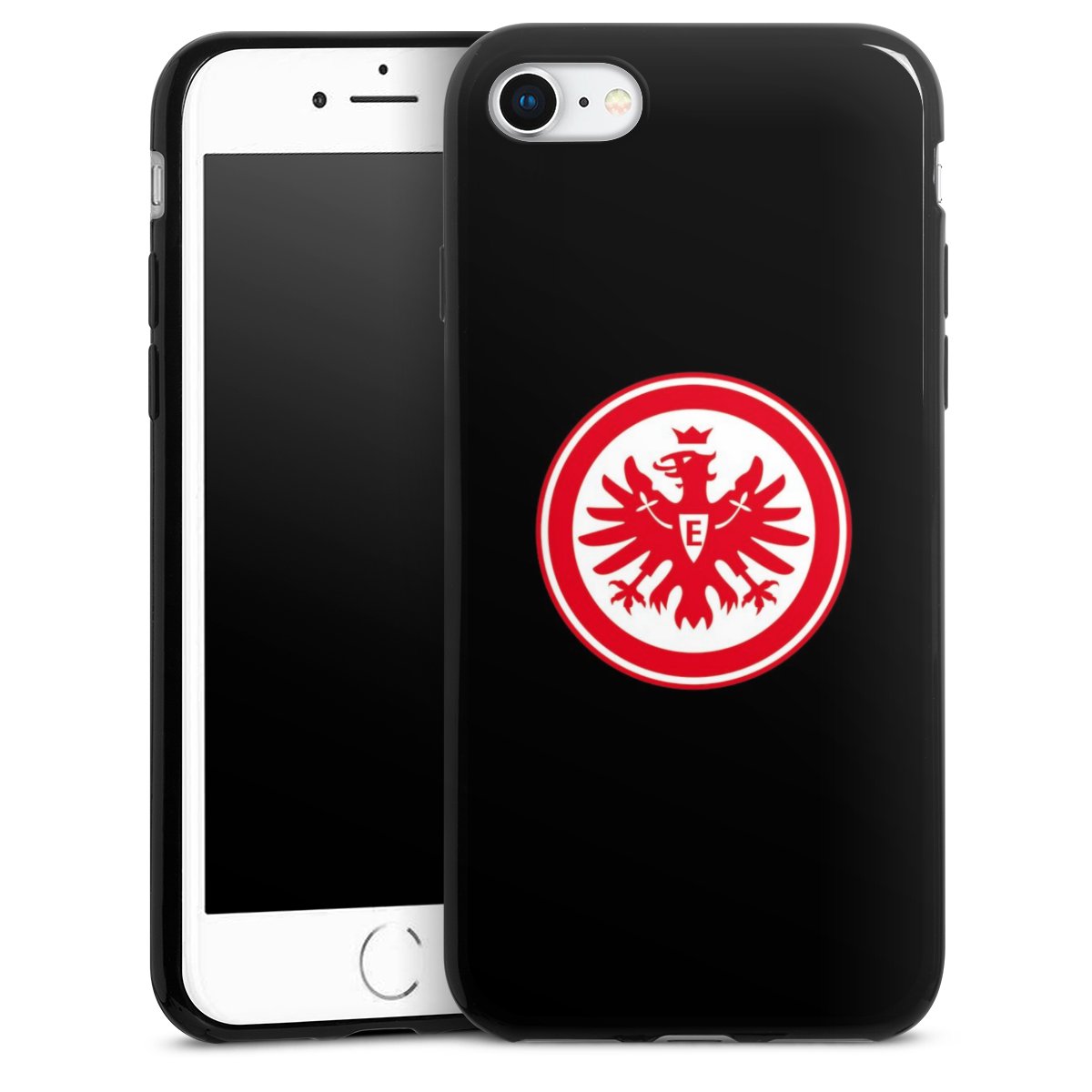 iPhone SE (2022) Handy Slim Case extra dünn Silikon Handyhülle schwarz Hülle Eintracht Frankfurt Sge Eagle Silikon Slim Case