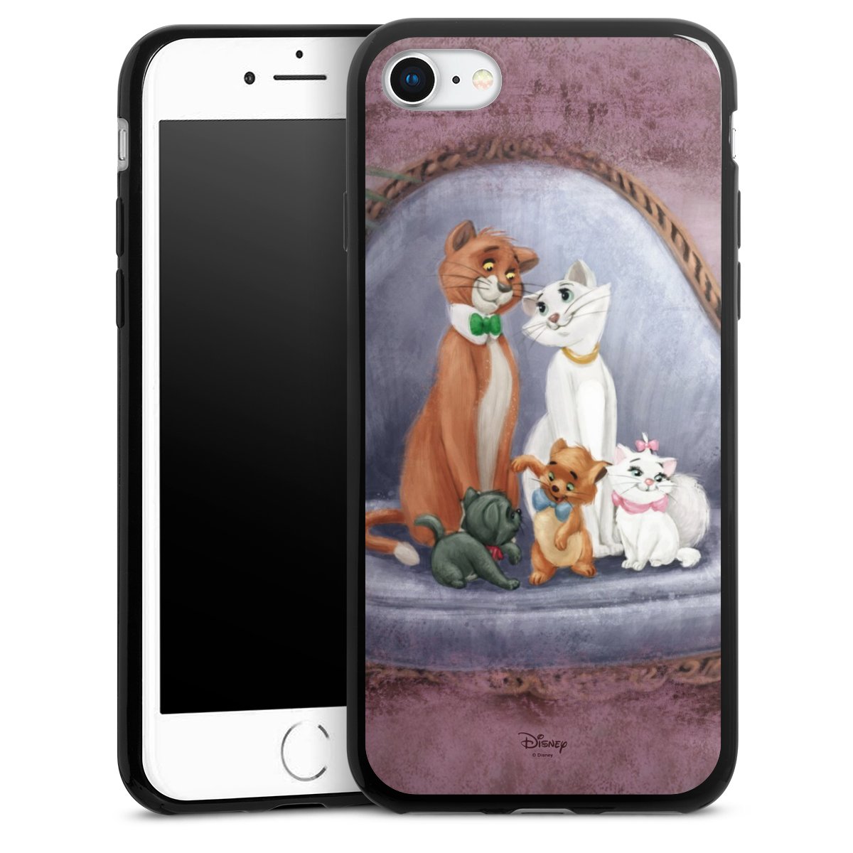 iPhone SE (2022) Handy Slim Case extra dünn Silikon Handyhülle schwarz Hülle Official Licensed Product Disney Aristocats Silikon Slim Case