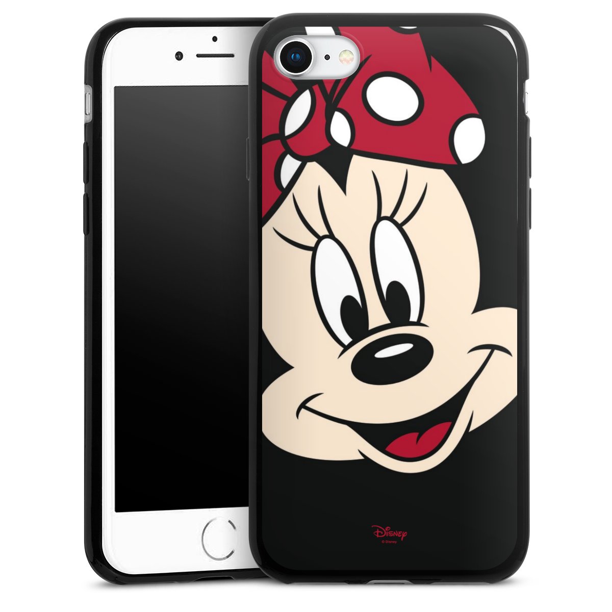 iPhone SE (2022) Handy Slim Case extra dünn Silikon Handyhülle schwarz Hülle Minnie Mouse Official Licensed Product Disney Silikon Slim Case