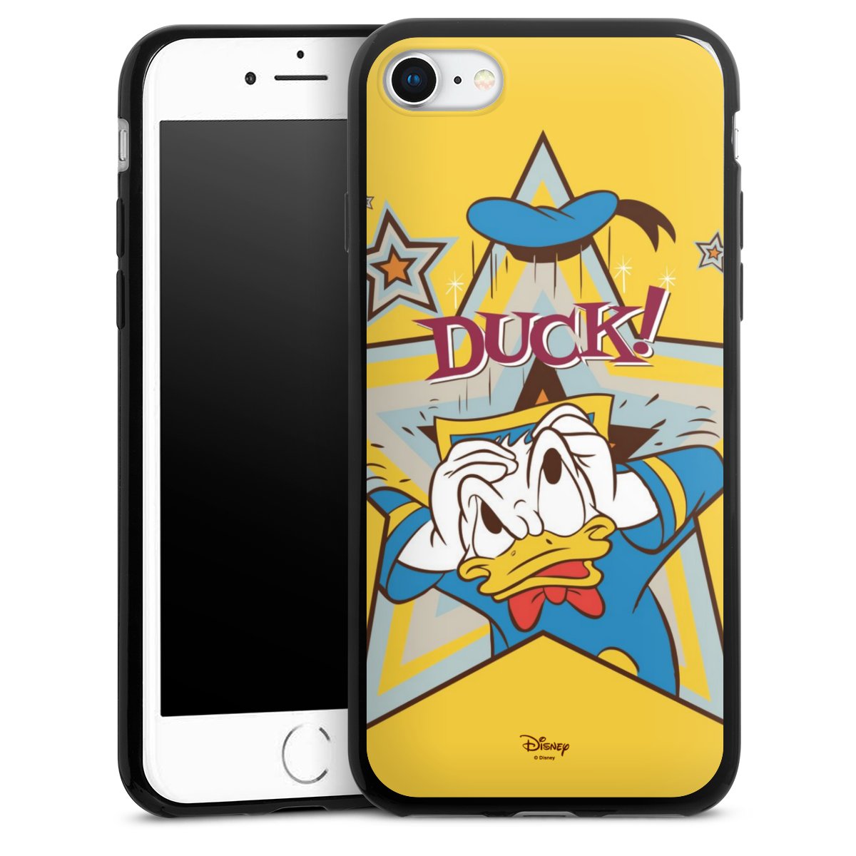 iPhone SE (2022) Handy Slim Case extra dünn Silikon Handyhülle schwarz Hülle Official Licensed Product Donald Duck Disney Silikon Slim Case