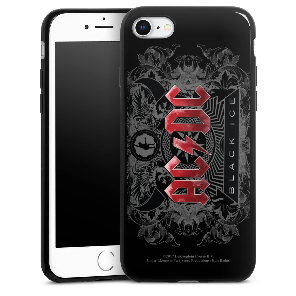 iPhone SE (2022) Handy Slim Case extra dünn Silikon Handyhülle schwarz Hülle Merchandise Black Ice Acdc Silikon Slim Case