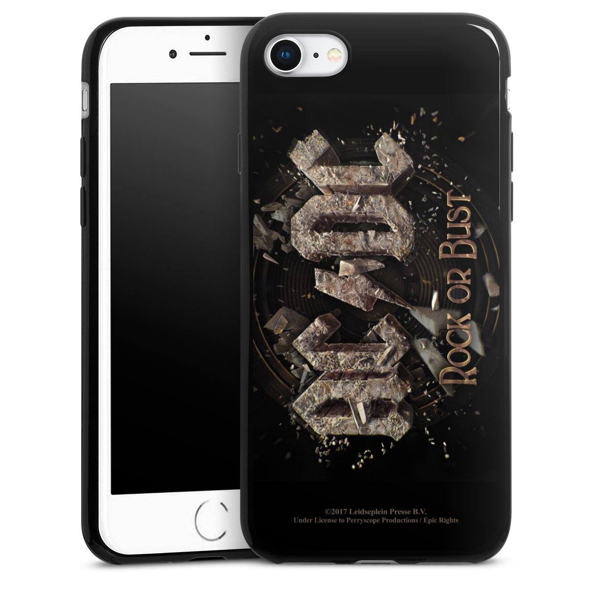 iPhone SE (2022) Handy Slim Case extra dünn Silikon Handyhülle schwarz Hülle Acdc Official Licensed Product Rock Or Bust Silikon Slim Case