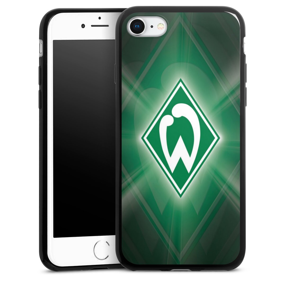 iPhone SE (2022) Handy Slim Case extra dünn Silikon Handyhülle schwarz Hülle Sv Werder Bremen Official Licensed Product Coat Of Arms Silikon Slim Case