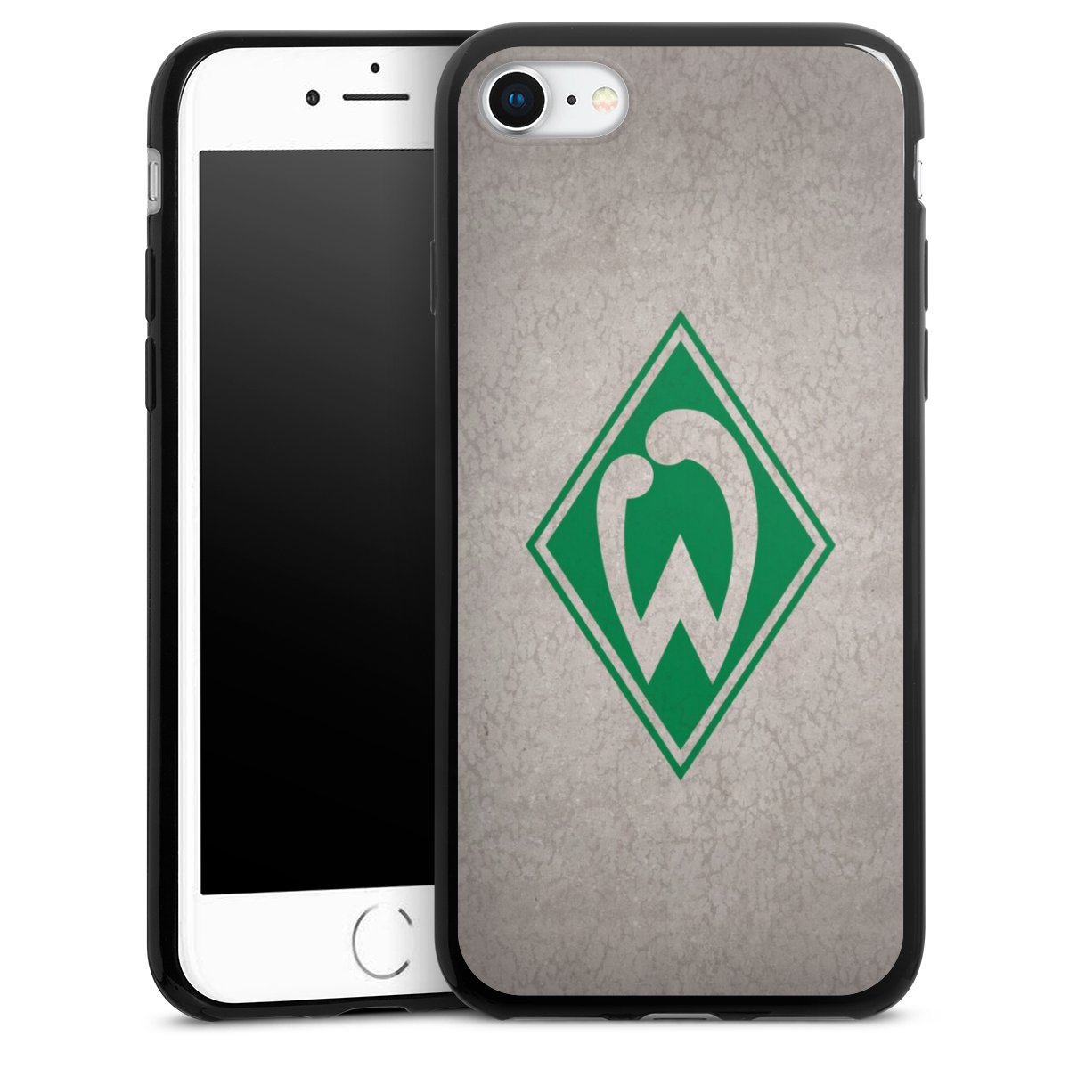 iPhone SE (2022) Handy Slim Case extra dünn Silikon Handyhülle schwarz Hülle Sv Werder Bremen Concrete Official Licensed Product Silikon Slim Case