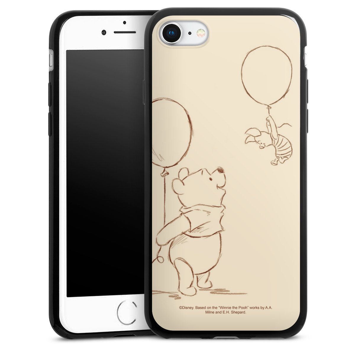 iPhone SE (2022) Handy Slim Case extra dünn Silikon Handyhülle schwarz Hülle Official Licensed Product Winnie The Pooh Disney Silikon Slim Case