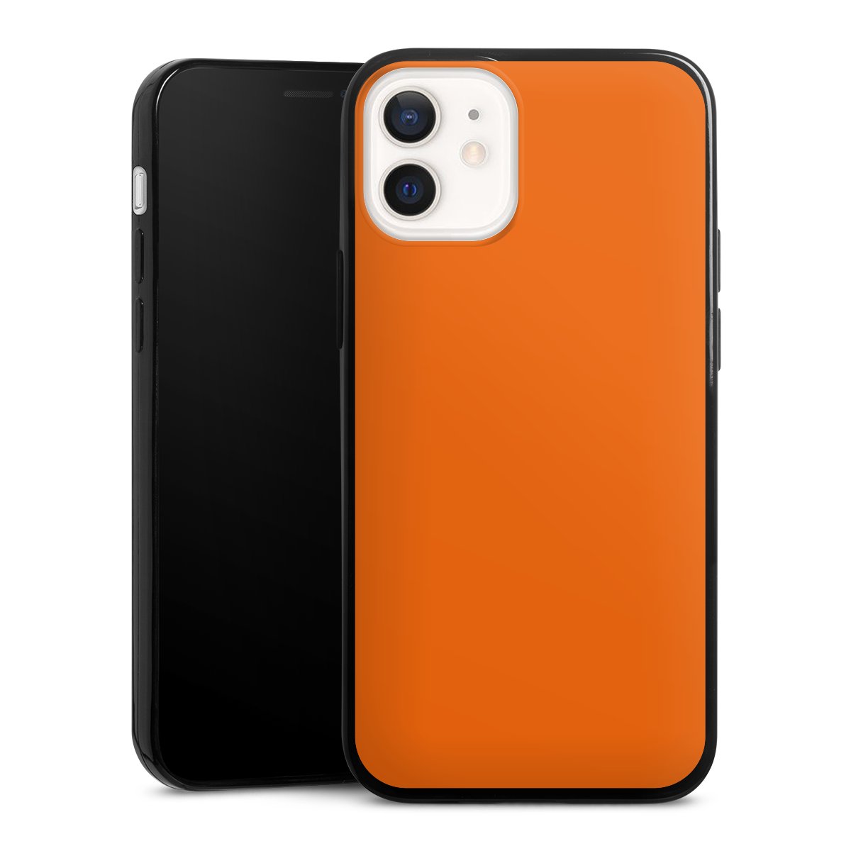 iPhone 12 mini Handy Slim Case extra dünn Silikon Handyhülle schwarz Hülle Orange Colour Unicoloured Silikon Slim Case