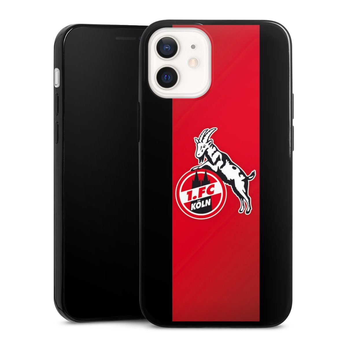 iPhone 12 mini Handy Slim Case extra dünn Silikon Handyhülle schwarz Hülle Official Licensed Product Billy Goat Hennes 1. Fc Köln Silikon Slim Case