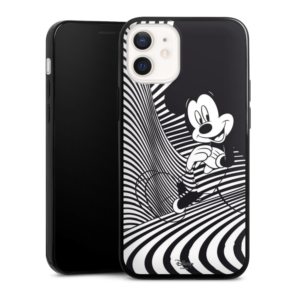 iPhone 12 mini Handy Slim Case extra dünn Silikon Handyhülle schwarz Hülle Disney Official Licensed Product Mickey Mouse Silikon Slim Case