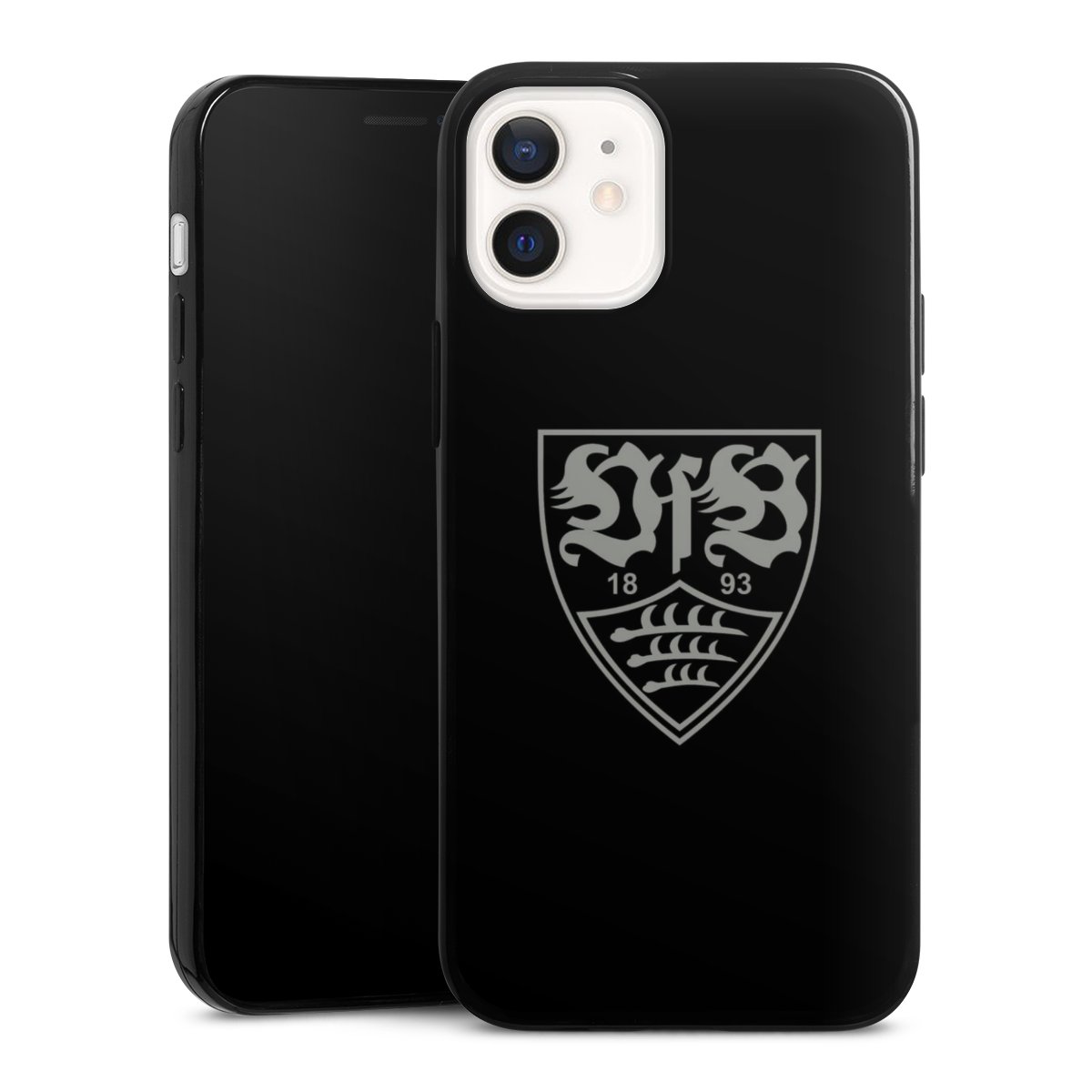 iPhone 12 mini Handy Slim Case extra dünn Silikon Handyhülle schwarz Hülle Official Licensed Product Vfb Stuttgart Silikon Slim Case