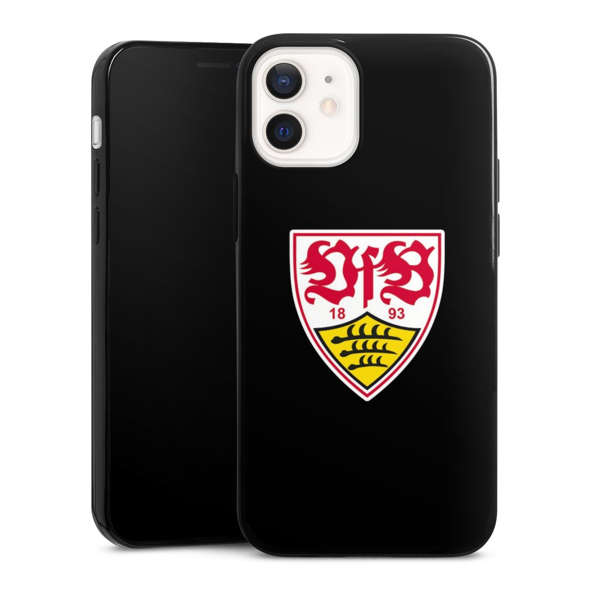 iPhone 12 mini Handy Slim Case extra dünn Silikon Handyhülle schwarz Hülle Vfb Stuttgart Official Licensed Product Coat Of Arms Silikon Slim Case