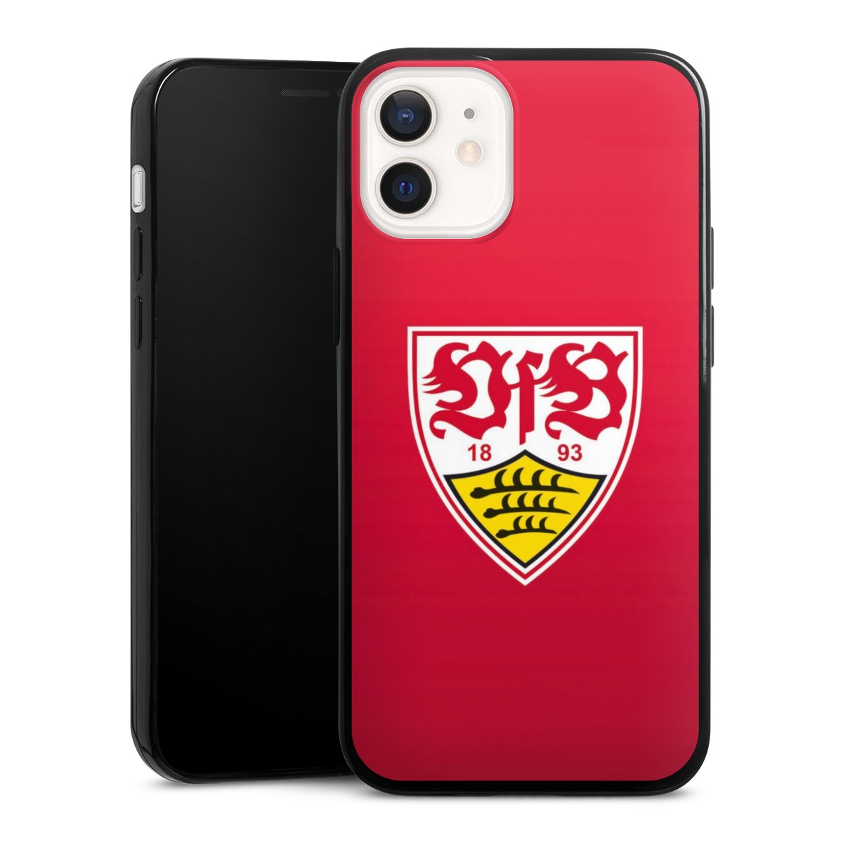 iPhone 12 mini Handy Slim Case extra dünn Silikon Handyhülle schwarz Hülle Official Licensed Product Vfb Stuttgart Silikon Slim Case