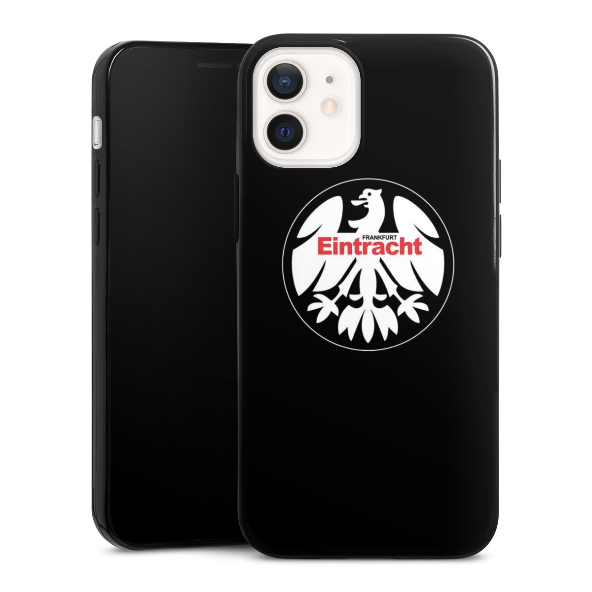 iPhone 12 mini Handy Slim Case extra dünn Silikon Handyhülle schwarz Hülle Official Licensed Product Eintracht Frankfurt Sge Silikon Slim Case