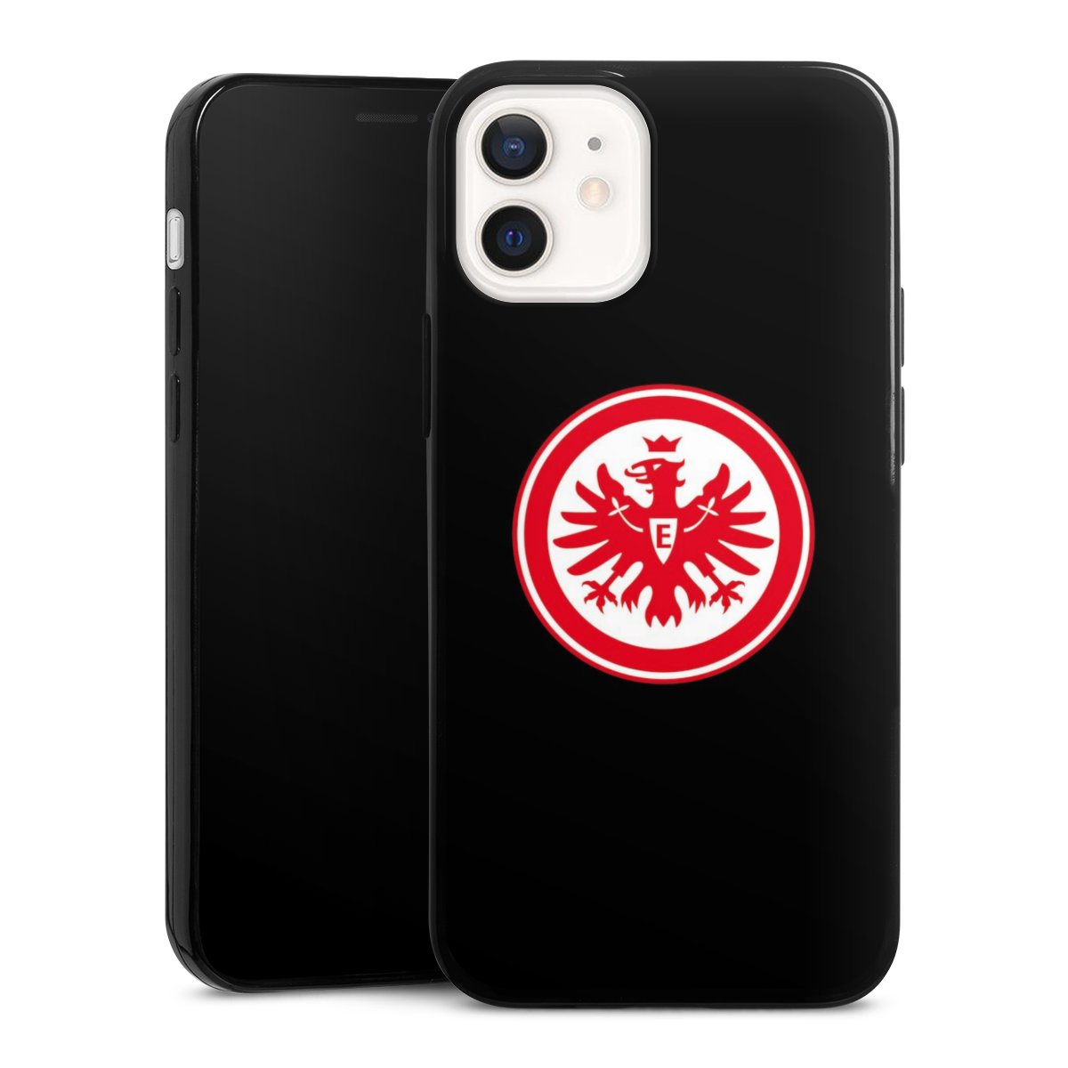 iPhone 12 mini Handy Slim Case extra dünn Silikon Handyhülle schwarz Hülle Eintracht Frankfurt Sge Eagle Silikon Slim Case