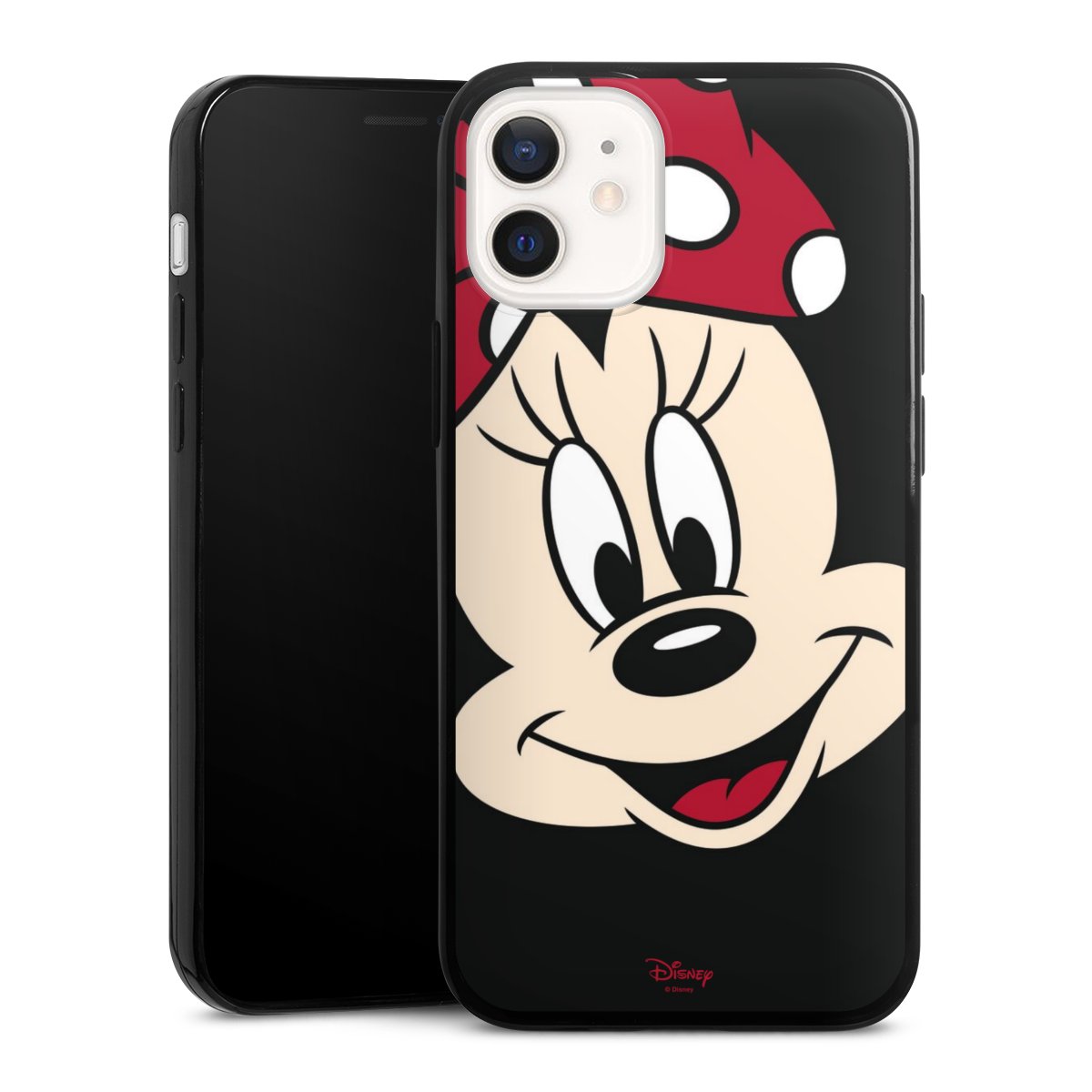 iPhone 12 mini Handy Slim Case extra dünn Silikon Handyhülle schwarz Hülle Minnie Mouse Official Licensed Product Disney Silikon Slim Case