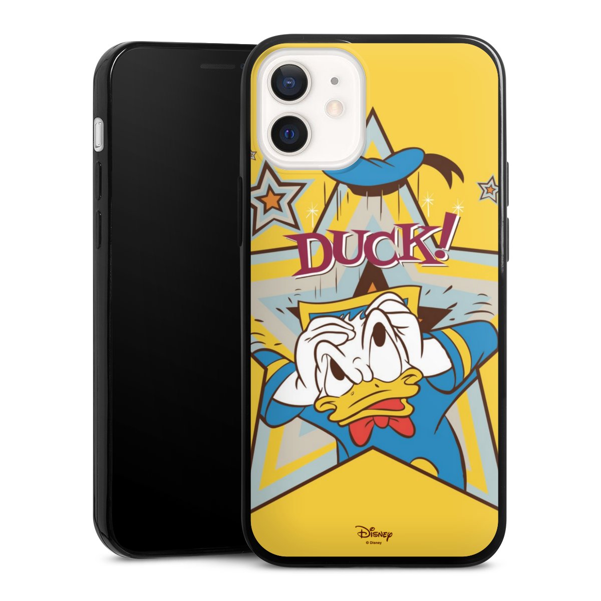 iPhone 12 mini Handy Slim Case extra dünn Silikon Handyhülle schwarz Hülle Official Licensed Product Donald Duck Disney Silikon Slim Case