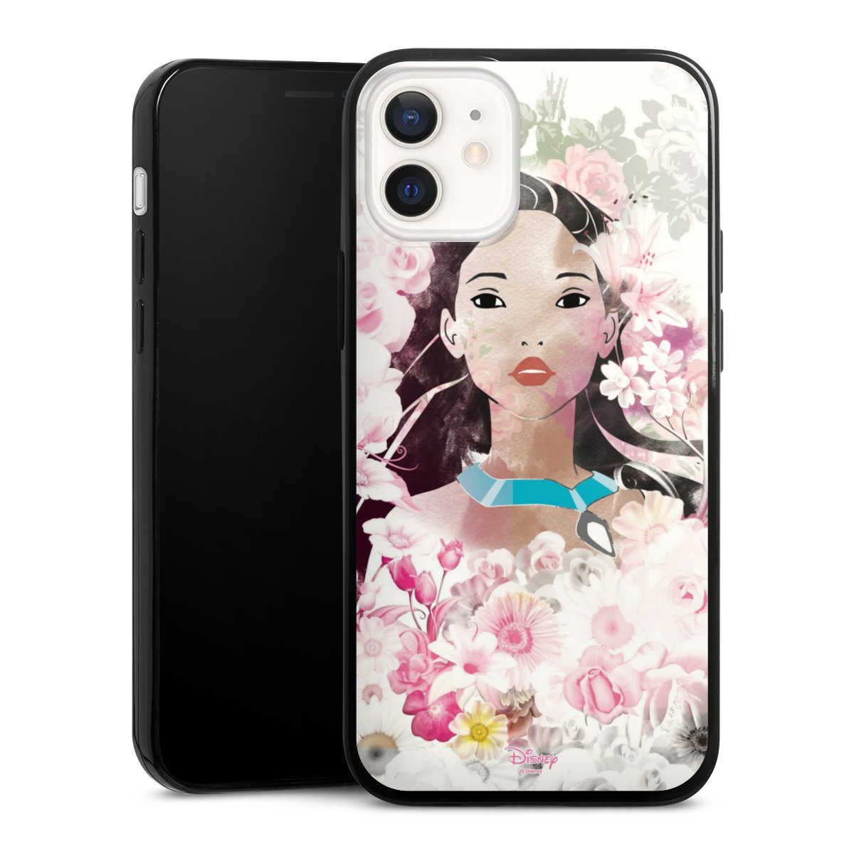 iPhone 12 mini Handy Slim Case extra dünn Silikon Handyhülle schwarz Hülle Pocahontas Official Licensed Product Disney Silikon Slim Case