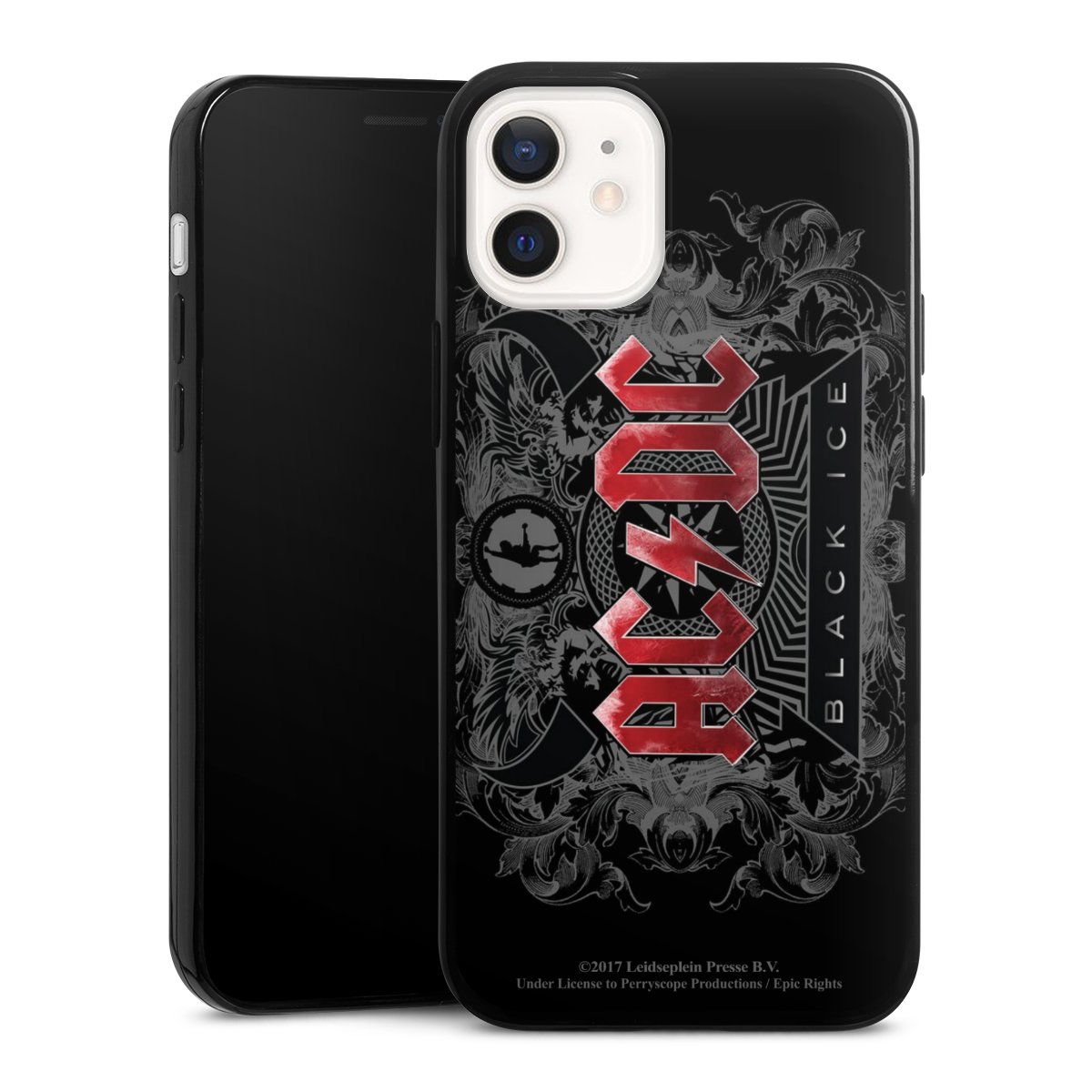 iPhone 12 mini Handy Slim Case extra dünn Silikon Handyhülle schwarz Hülle Merchandise Black Ice Acdc Silikon Slim Case