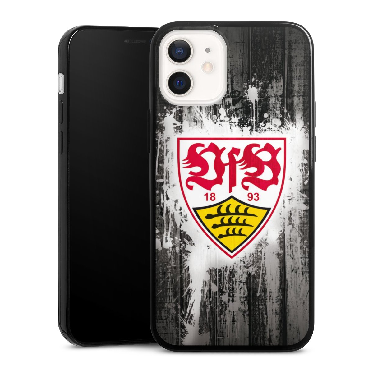 iPhone 12 mini Handy Slim Case extra dünn Silikon Handyhülle schwarz Hülle Vfb Stuttgart Official Licensed Product Silikon Slim Case