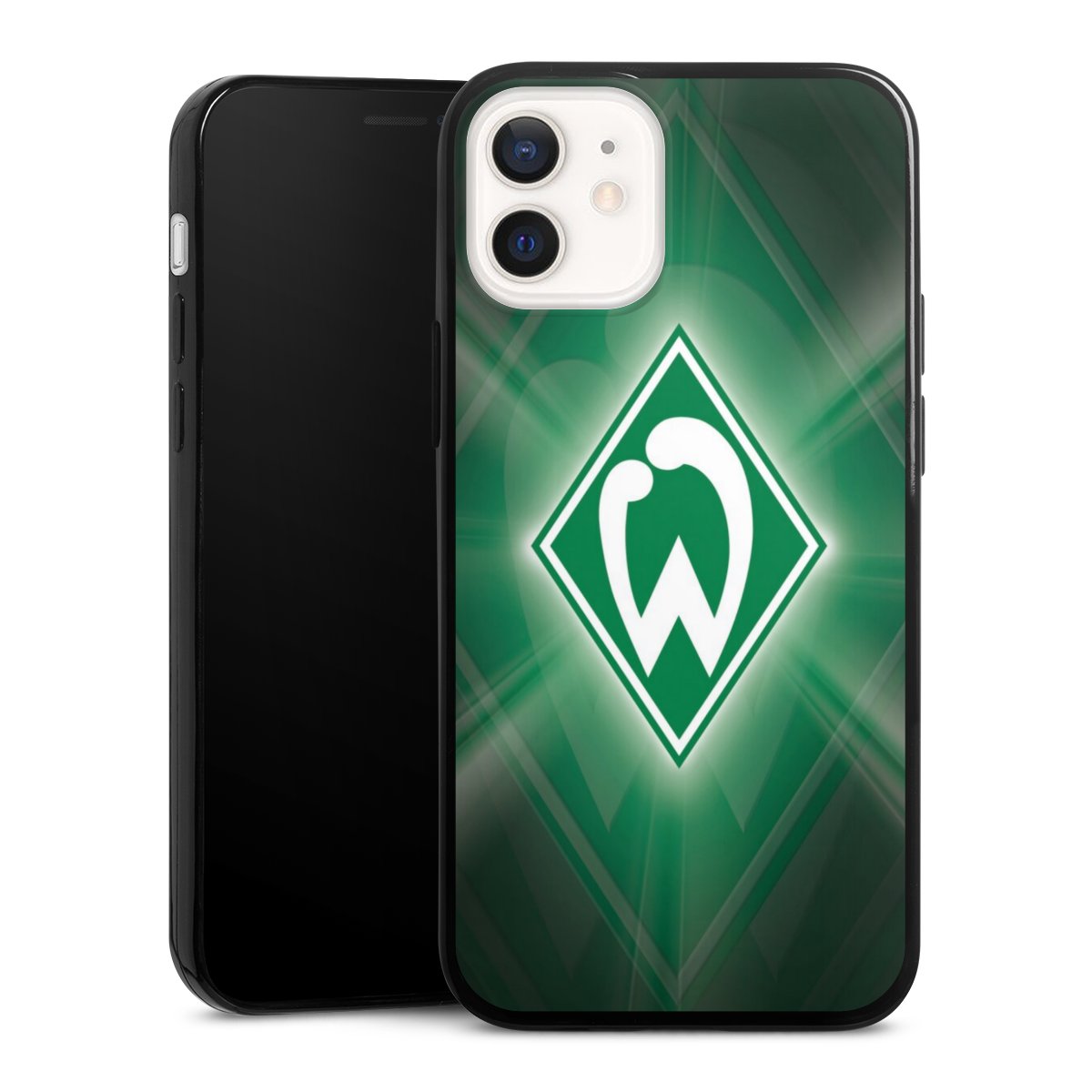 iPhone 12 mini Handy Slim Case extra dünn Silikon Handyhülle schwarz Hülle Sv Werder Bremen Official Licensed Product Coat Of Arms Silikon Slim Case