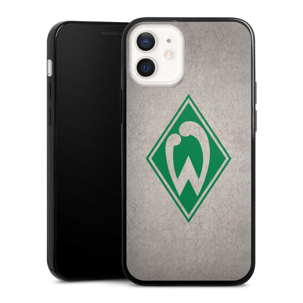 iPhone 12 mini Handy Slim Case extra dünn Silikon Handyhülle schwarz Hülle Sv Werder Bremen Concrete Official Licensed Product Silikon Slim Case