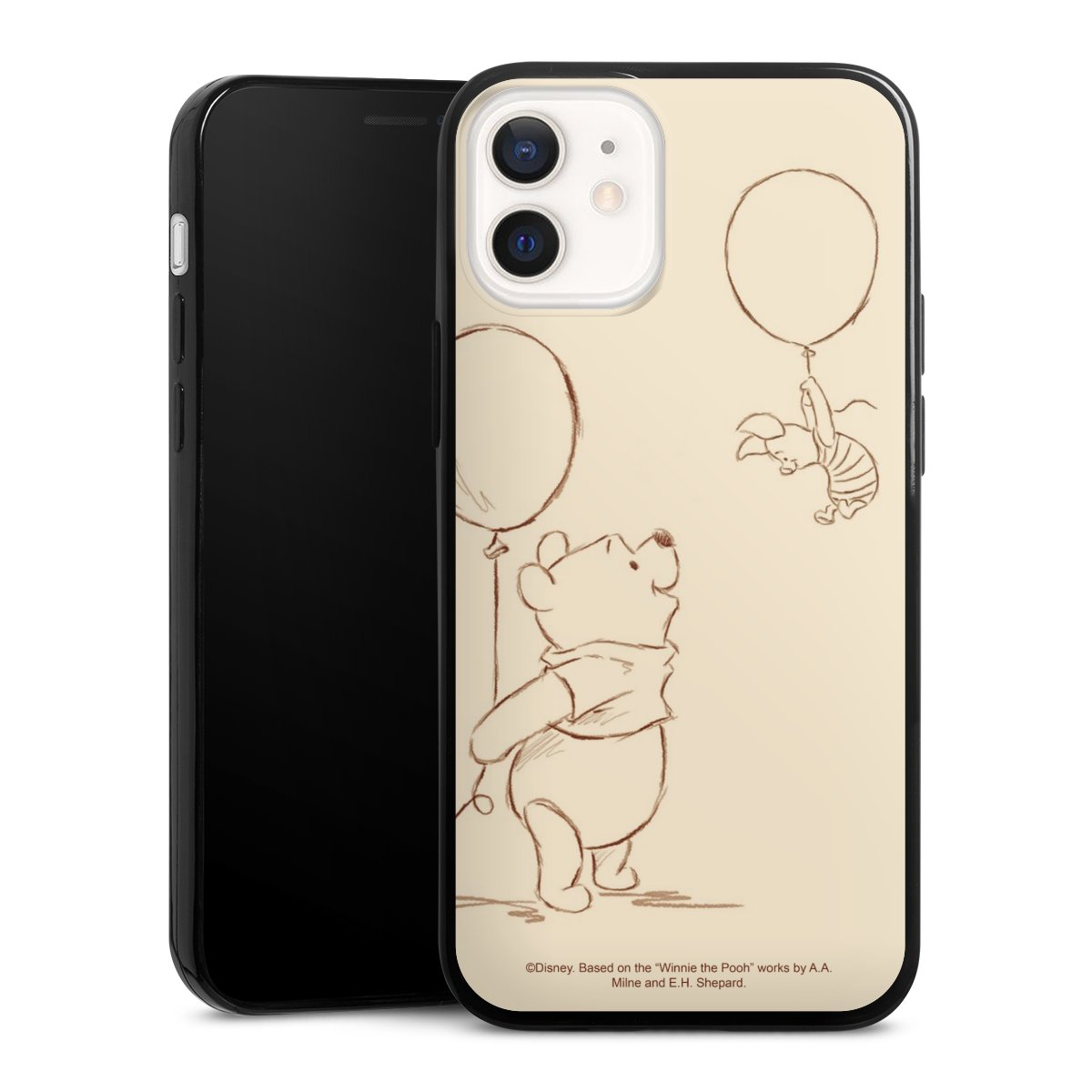 iPhone 12 mini Handy Slim Case extra dünn Silikon Handyhülle schwarz Hülle Official Licensed Product Winnie The Pooh Disney Silikon Slim Case