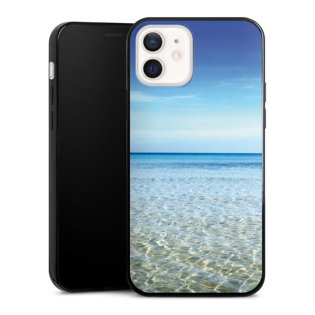 iPhone 12 Handy Slim Case extra dünn Silikon Handyhülle schwarz Hülle Urlaub Sky Ocean Silikon Slim Case