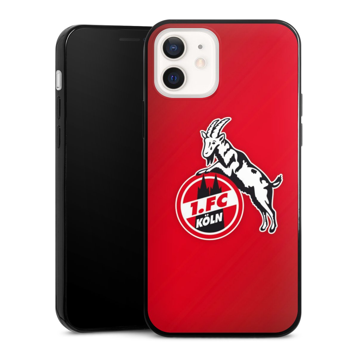 iPhone 12 Handy Slim Case extra dünn Silikon Handyhülle schwarz Hülle Official Licensed Product Effzeh 1. Fc Köln Silikon Slim Case