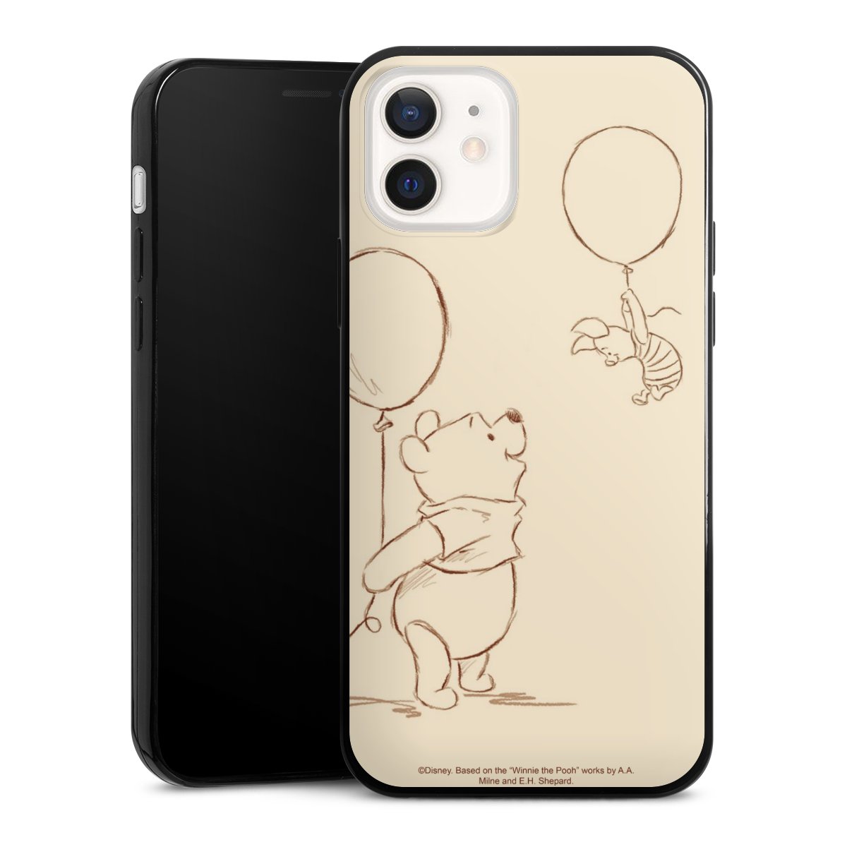 iPhone 12 Handy Slim Case extra dünn Silikon Handyhülle schwarz Hülle Official Licensed Product Winnie The Pooh Disney Silikon Slim Case