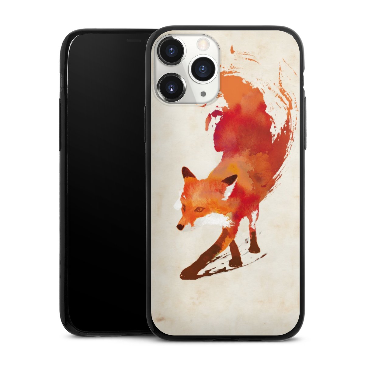 iPhone 11 Pro Handy Slim Case extra dünn Silikon Handyhülle schwarz Hülle Fox Graphic Silikon Slim Case