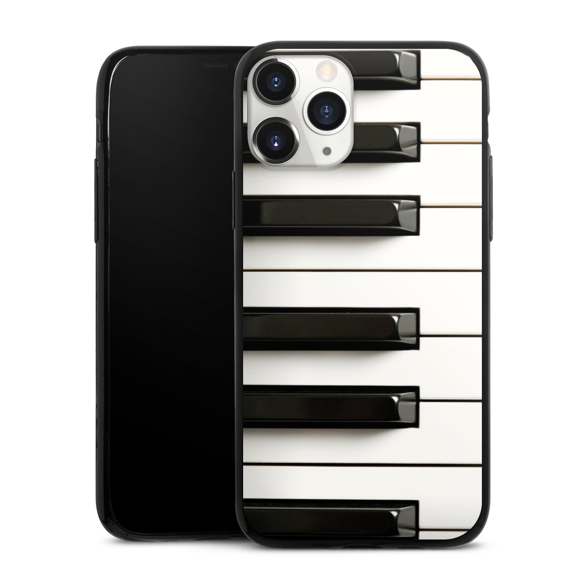 iPhone 11 Pro Handy Slim Case extra dünn Silikon Handyhülle schwarz Hülle Klavier Piano Music Silikon Slim Case