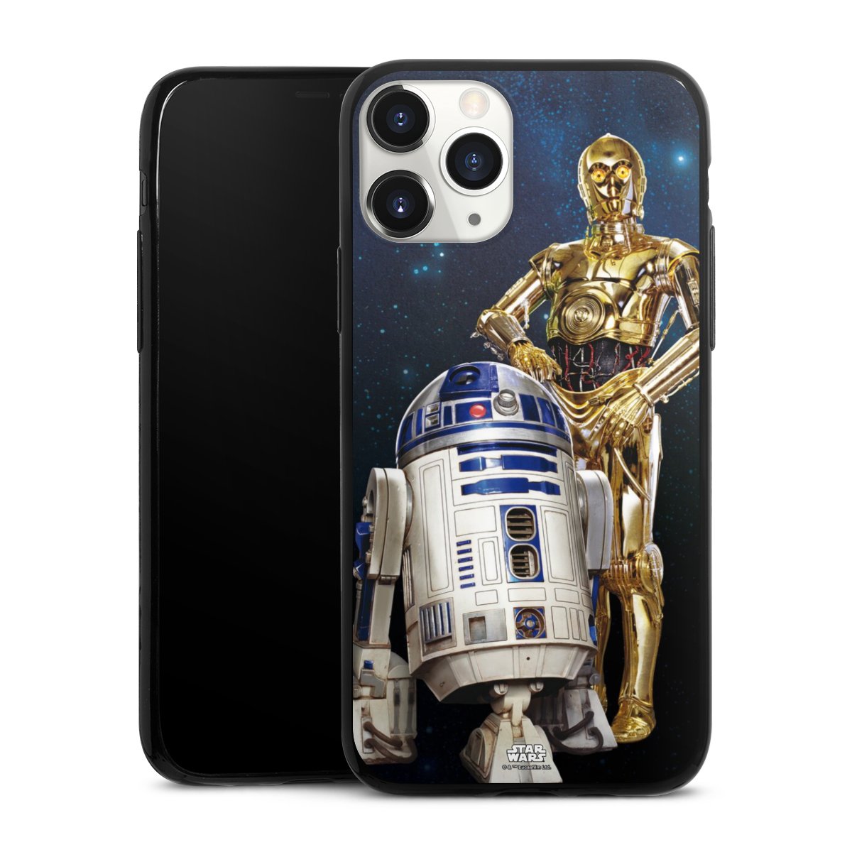 iPhone 11 Pro Handy Slim Case extra dünn Silikon Handyhülle schwarz Hülle Weltall Star Wars R2d2 Silikon Slim Case