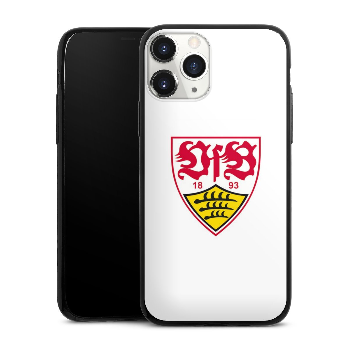 iPhone 11 Pro Handy Slim Case extra dünn Silikon Handyhülle schwarz Hülle Logo Official Licensed Product Vfb Stuttgart Silikon Slim Case