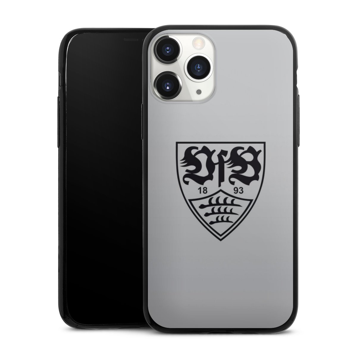 iPhone 11 Pro Handy Slim Case extra dünn Silikon Handyhülle schwarz Hülle Logo Vfb Stuttgart Official Licensed Product Silikon Slim Case