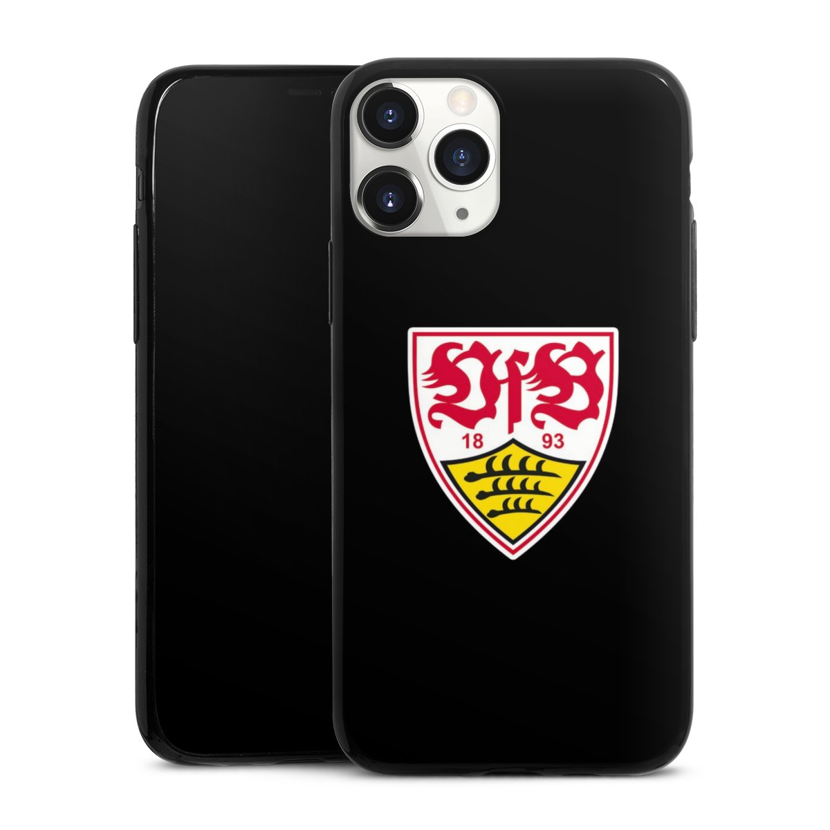 iPhone 11 Pro Handy Slim Case extra dünn Silikon Handyhülle schwarz Hülle Vfb Stuttgart Official Licensed Product Coat Of Arms Silikon Slim Case