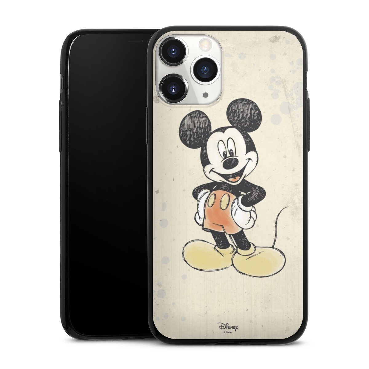 iPhone 11 Pro Handy Slim Case extra dünn Silikon Handyhülle schwarz Hülle Water Colour Mickey & Minnie Mouse Official Licensed Product Silikon Slim Case