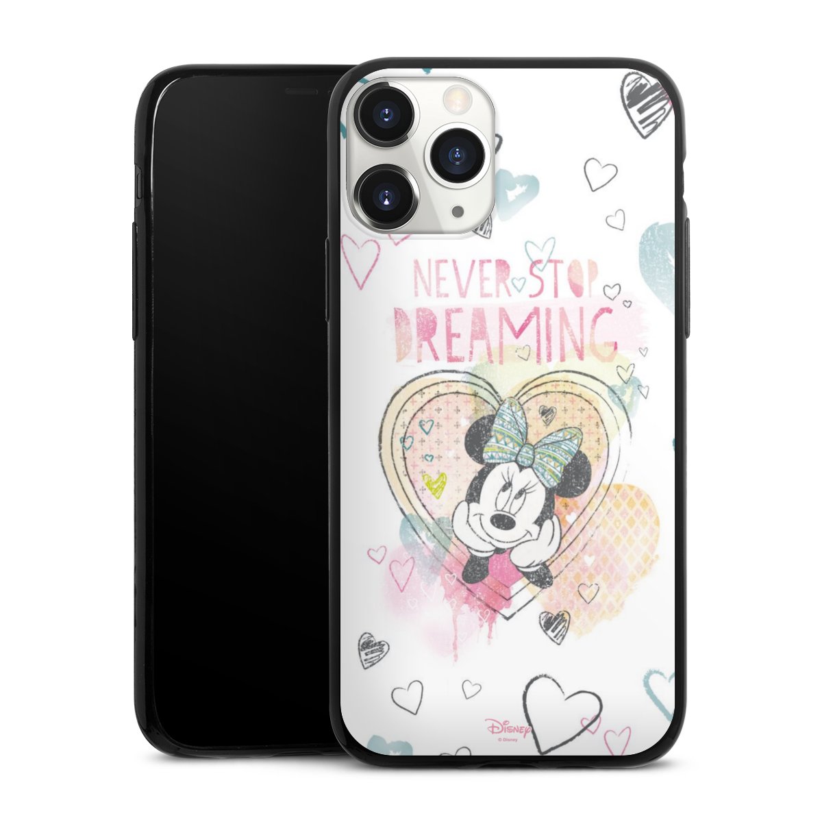 iPhone 11 Pro Handy Slim Case extra dünn Silikon Handyhülle schwarz Hülle Disney Official Licensed Product Minnie Mouse Silikon Slim Case