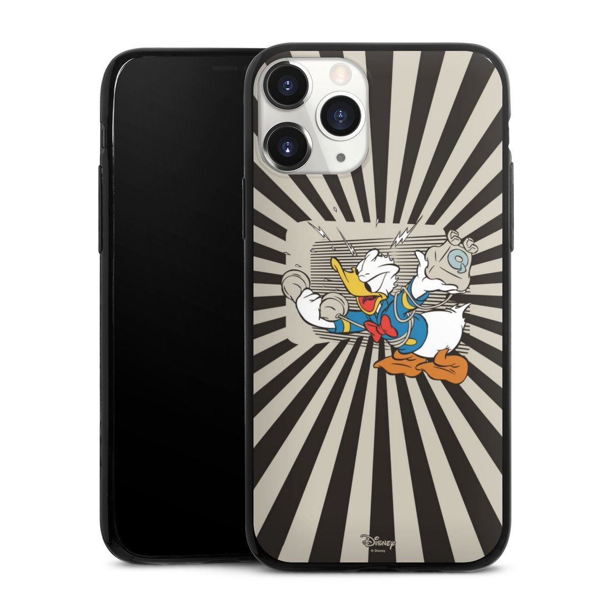 iPhone 11 Pro Handy Slim Case extra dünn Silikon Handyhülle schwarz Hülle Donald Duck Disney Official Licensed Product Silikon Slim Case