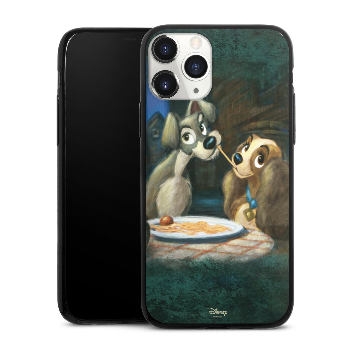 iPhone 11 Pro Handy Slim Case extra dünn Silikon Handyhülle schwarz Hülle Lady And The Tramp Official Licensed Product Disney Silikon Slim Case