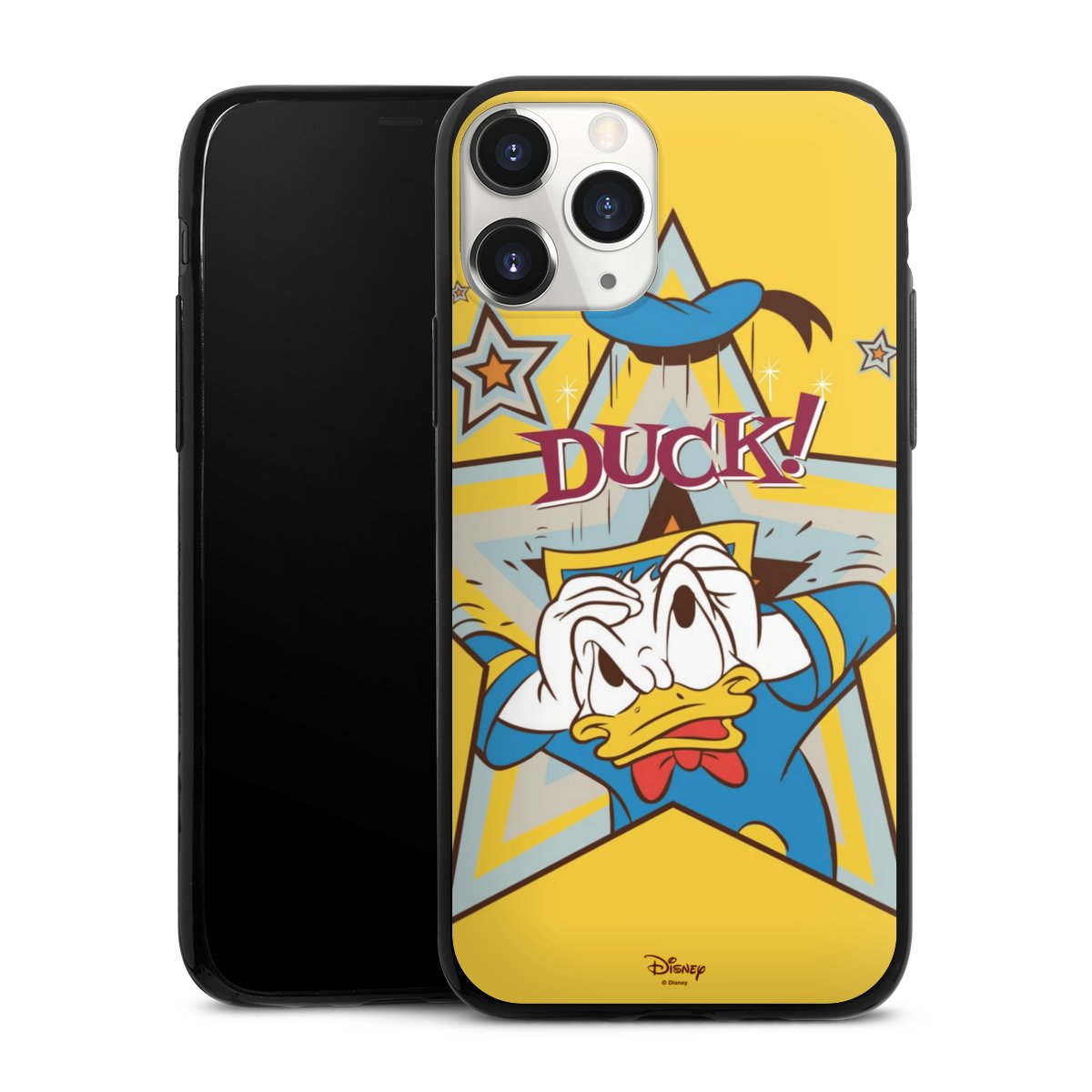 iPhone 11 Pro Handy Slim Case extra dünn Silikon Handyhülle schwarz Hülle Official Licensed Product Donald Duck Disney Silikon Slim Case