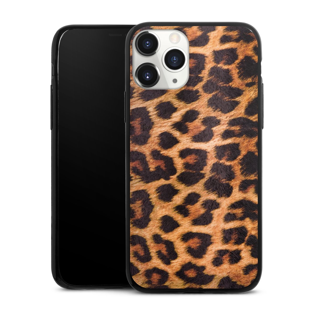 iPhone 11 Pro Handy Slim Case extra dünn Silikon Handyhülle schwarz Hülle Animal Print Leopard Fur Silikon Slim Case