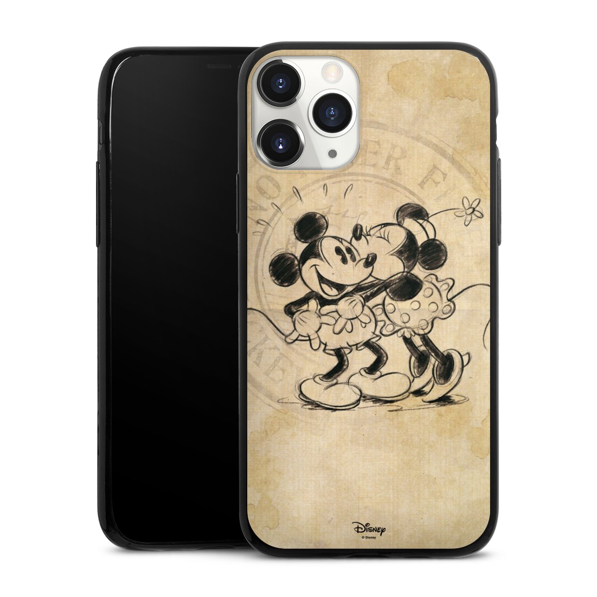 iPhone 11 Pro Handy Slim Case extra dünn Silikon Handyhülle schwarz Hülle Mickey Mouse Vintage Minnie Mouse Silikon Slim Case