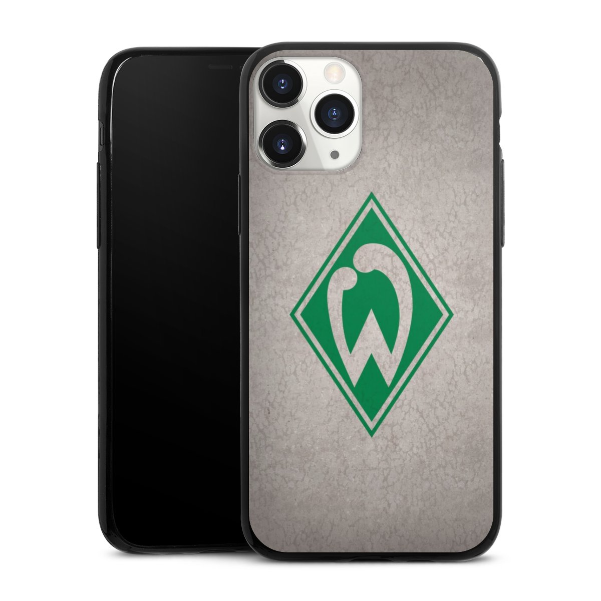 iPhone 11 Pro Handy Slim Case extra dünn Silikon Handyhülle schwarz Hülle Sv Werder Bremen Concrete Official Licensed Product Silikon Slim Case